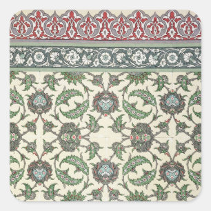 Wall tiles of the Mosque of Cheykhoun, from 'Arab Quadratischer Aufkleber