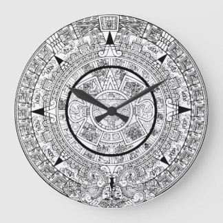 Wall-Uhr mit Aztec-Kalender Große Wanduhr