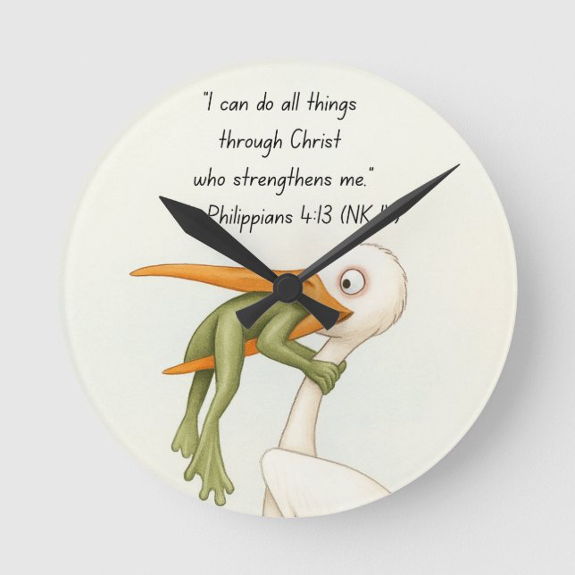 Wall-Uhr mit Bibelschrift Runde Wanduhr (Vorderseite)