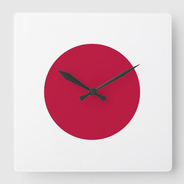 Wall-Uhr mit Flagge Japans Quadratische Wanduhr (Vorderseite)
