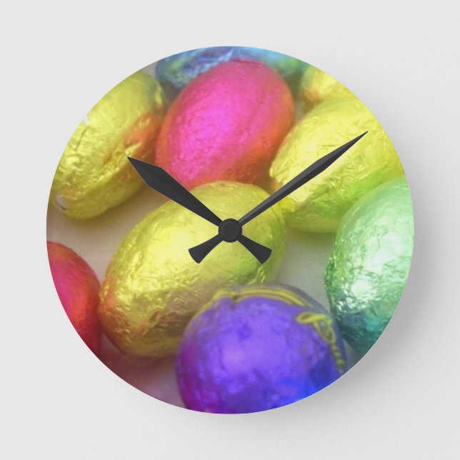 Wall-Uhr "Osterfarben" Runde Wanduhr (Vorderseite)
