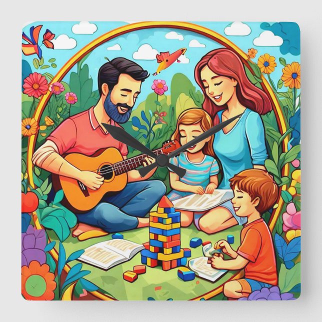 Wall-Uhr Quadratische Wanduhr (Vorderseite)