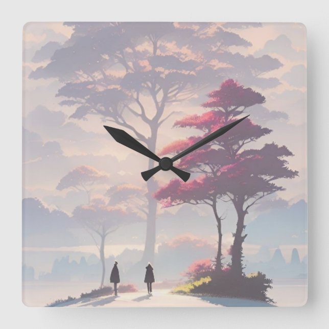 Wall-Uhr Quadratische Wanduhr (Vorderseite)