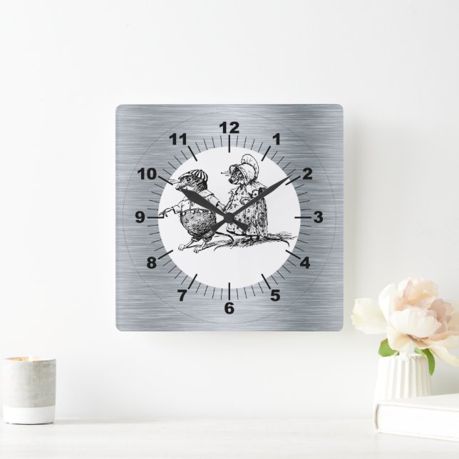 Wall-Uhr Quadratische Wanduhr (Zuhause)