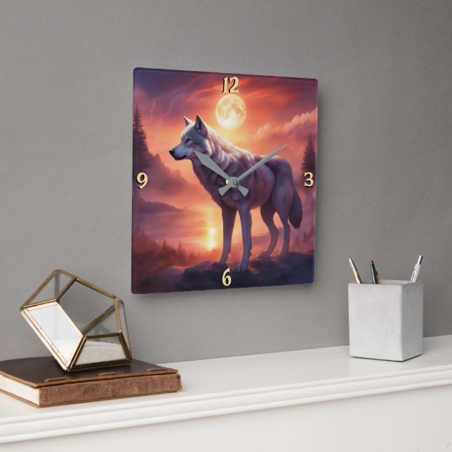 Wall-Uhr Quadratische Wanduhr (Büro)