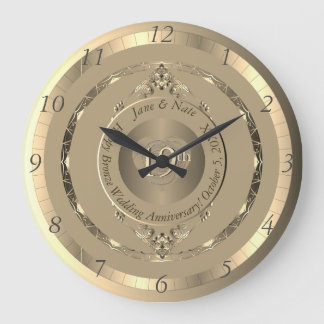 Wall-Uhr zum 19. und 8. Bronze-Jubiläum Große Wanduhr