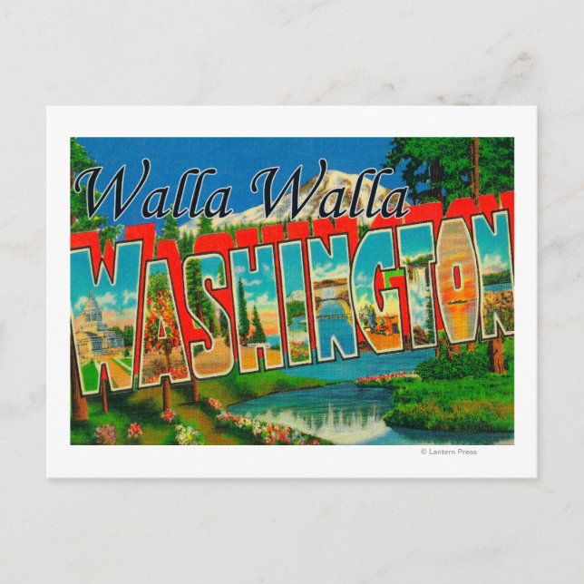 Walla Walla, Washington - Große Briefszenen Postkarte (Vorderseite)