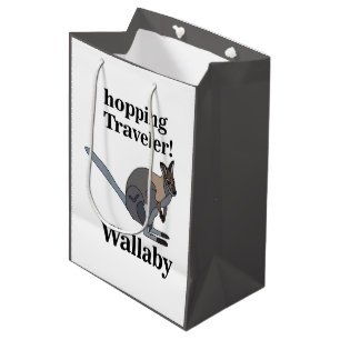 Wallaby Animal Hopping Traveler Wildlife Funny Mittlere Geschenktüte