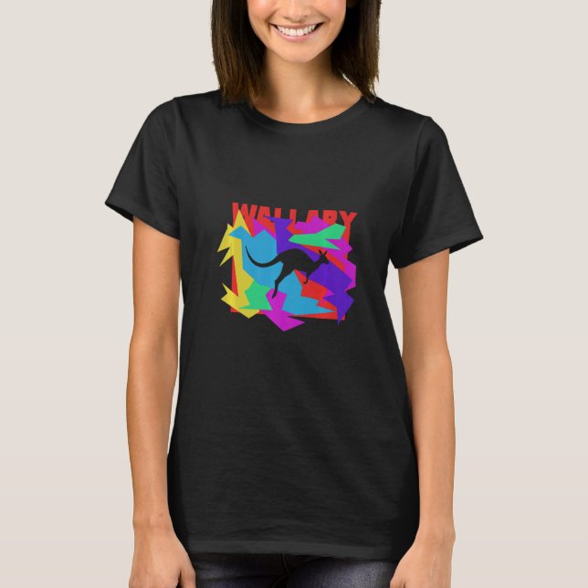 Wallaby Animal Mosaik Puzzle T-Shirt (Vorderseite)