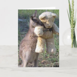 Wallaby Hugging Bear Card Karte