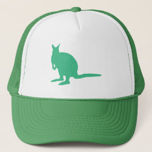 Wallaby. Tier in Grün. Truckerkappe