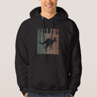 Wallaby Vintag Kangaroo Wallaby Zoology Retro Hoodie