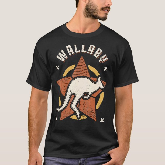 Wallaby Vintag Retro Classic Animal T-Shirt (Vorderseite)