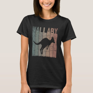 Wallaby Vintage Känguru Wallaby Zoologie Retro T-Shirt