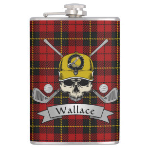 Wallace Abzeichen & Tartan Personalisiert Skull Go Flachmann