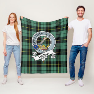 Wallace Ancient Clan Abzeichen Tartan Kariert Fleecedecke