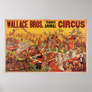 Wallace Bros. Fortgeschrittenes Zirkusposter Poster