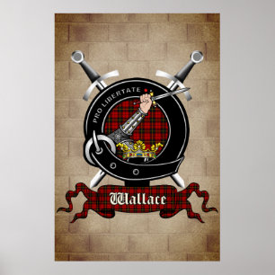 Wallace Clan Abzeichen auf Castle Wall Poster 18x2
