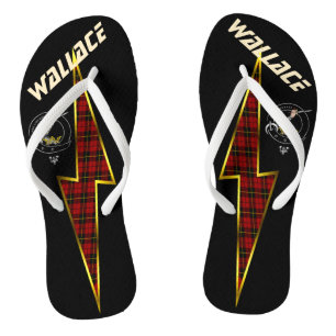 Wallace Clan Abzeichen Blitz Bolt Black Flip Flops