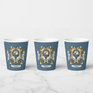 Wallace Clan Abzeichen Blue Personalisiert Pappbecher