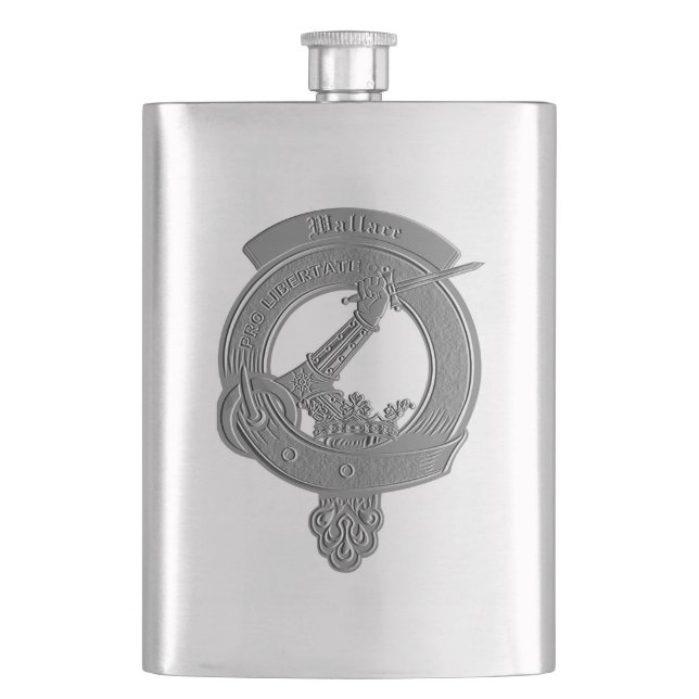 Wallace Clan Abzeichen Embossed Flask Flachmann (Vorderseite)