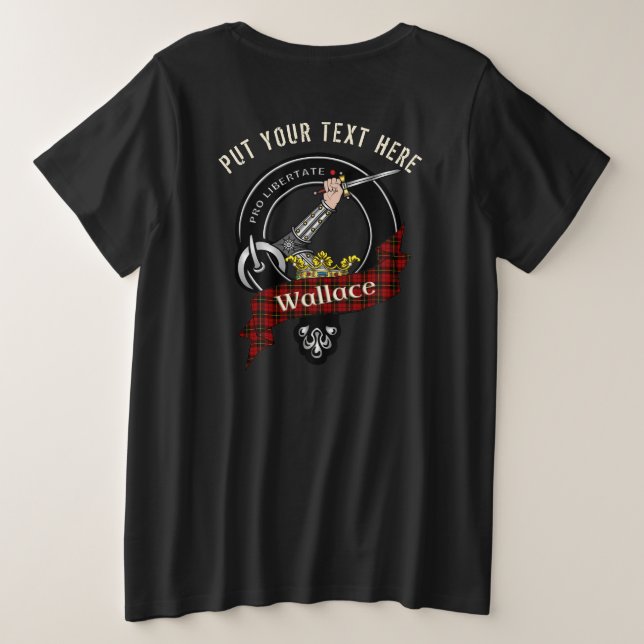 Wallace Clan Abzeichen Große Größe T-Shirt (Design Rückseite)