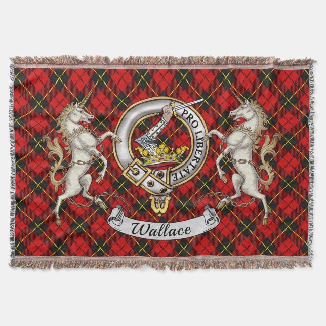 Wallace Clan Abzeichen & Tartan Decke (Vorderseite)