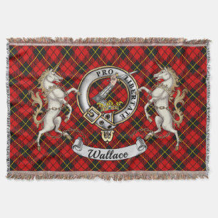 Wallace Clan Abzeichen & Tartan Decke