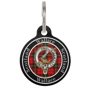 Wallace Clan Abzeichen & Tartan Personalisiert Peo Haustiermarke