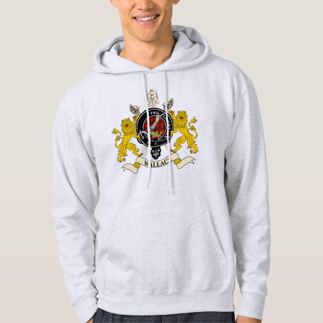 Wallace Clan Abzeichen Tartan & Schwerter Hoodie (Vorderseite)
