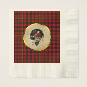 Wallace Clan Abzeichen & Tartan Serviette