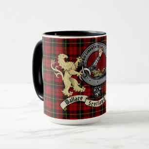 Wallace Clan Abzeichen & Tartan Tasse