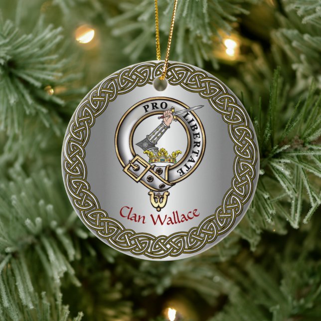 Wallace Clan Abzeichen/Tartan Thistle Personalisie Keramik Ornament (Baum)
