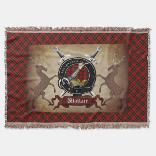 Wallace Clan Abzeichen & Tartan Throw Blanket Decke