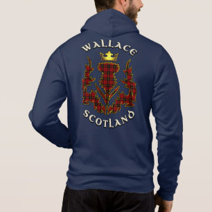 Wallace Clan Abzeichen & Tartan w/Motto Hoodie