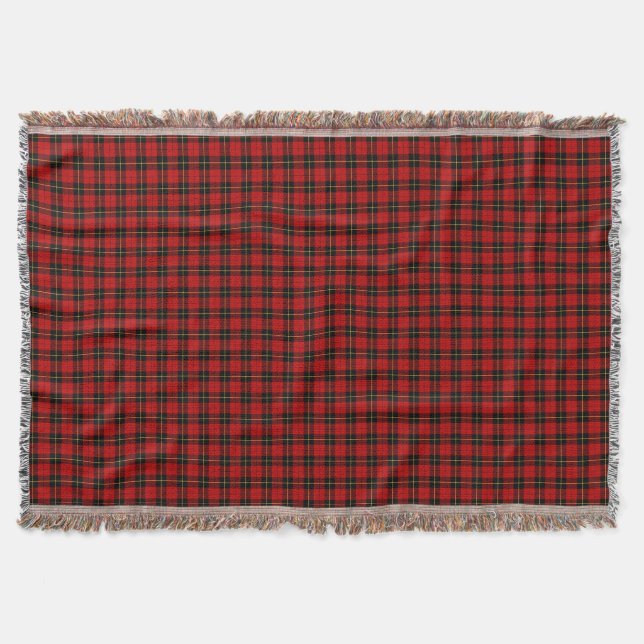 Wallace Clan Red und Black Scottish Tartan Decke (Vorderseite)