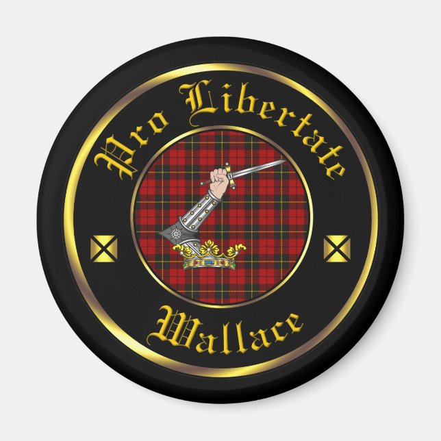 Wallace Clan & Tartan Magnet (Vorne)