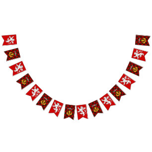 Wallace Coat of Arms Shield & Tartan Wimpelkette