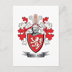 Wallace Family Crest Coat of Arms Postkarte