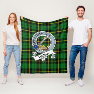 Wallace Green Clan Abzeichen Tartan Kariert Fleecedecke