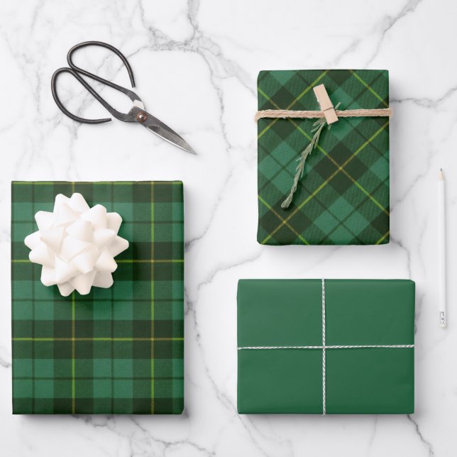 Wallace Green Scottish Clan Tartan Geschenkpapier Set (Vorderseite)