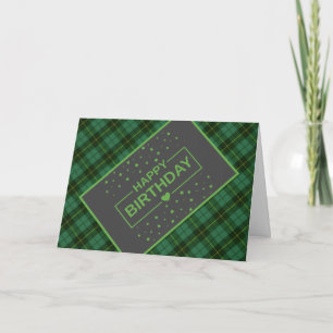 Wallace Green Tartan Birthday Card Karte