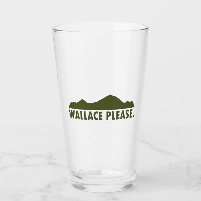Wallace Idaho Bitte Glas (Vorderseite)