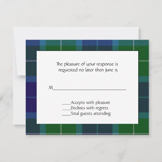 Wallace Kariert RSVP Card Karte (Vorderseite)