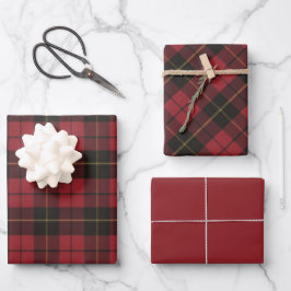 Wallace Red Scottish Clan Tartan Geschenkpapier Set