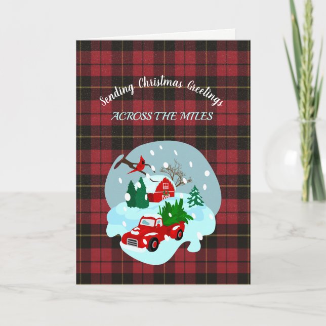 Wallace Red Tartan Holiday Card Feiertagskarte (Vorderseite)