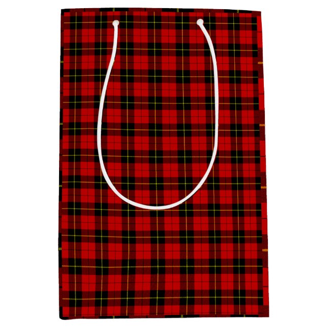 Wallace Red Tartan Mittlere Geschenktüte (Vorderseite)