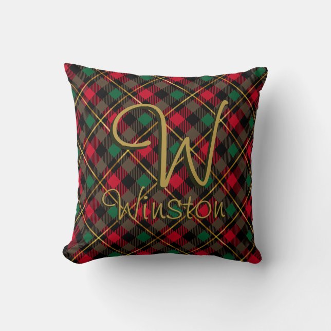 Wallace Red Throw Pillow Kissen (Vorderseite)