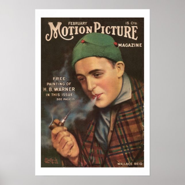Wallace Reid Vintag 1917 Movie Magazine Print Poster (Vorne)
