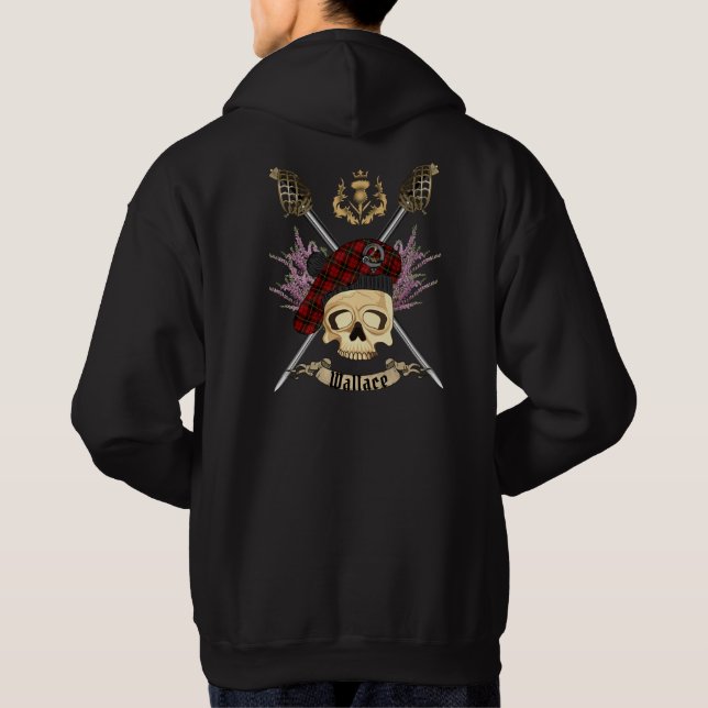 Wallace Skull & Crossed Schwerter Hoodie (Rückseite)